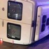 Askeri araçla çarpışan minibüs böyle devrildi Askeri araçla çarpışan minibüs böyle devrildi