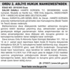 ORDU 2. ASLİYE HUKUK MAHKEMESİ’NDEN