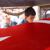 Şehit babaya son öpücük!