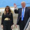 Trump Suudi Arabistan'da... Melanie, 3 adım arkadan başı açık yürüdü