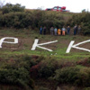 Dağdaki 'OGM' yazısı 'PKK' ile değiştirildi Dağdaki 'OGM' yazısı 'PKK' ile değiştirildi