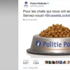 Belçika polisinden sosyal medyada 'kedi mamalı' teşekkür Belçika polisinden sosyal medyada 'kedi mamalı' teşekkür
