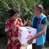 Türkiye den eve mahkum Kırgız hastalara kurban yardımı