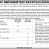 FIRAT ÜNİVERSİTESİ REKTÖRLÜĞÜ'NDEN FIRAT ÜNİVERSİTESİ REKTÖRLÜĞÜ'NDEN