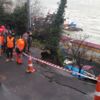 Sarıyer'de yol çöktü