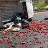 Karayolu sebze bahçesine döndü Karayolu sebze bahçesine döndü