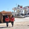 Suriye sınırına sahra hastanesi kuruldu