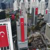 Gökdelenler dev Türk bayraklarıyla donatıldı