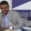 Husi lidere basın toplantısında ayakkabı fırlatıldı Husi lidere basın toplantısında ayakkabı fırlatıldı