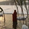 Yamuna Nehri zehirli köpükle kaplandı Yamuna Nehri zehirli köpükle kaplandı