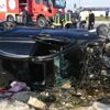 Feci kazada tır ikiye bölündü Feci kazada tır ikiye bölündü
