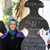 Bodrum'da kadına şiddete tefli protesto