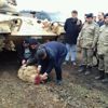 Sınırda bekleyen askerler için kurban kestiler