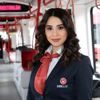 Samsun da tramvayın kadın makinistleri