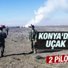 Konya'da askeri uçak düştü