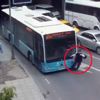 Kararsız yayaya otobüs böyle çarptı Kararsız yayaya otobüs böyle çarptı