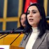 Figen Yüksekdağ "terör örgütü propagandası yaptığı" gerekçesiyle 1 yıl 6 ay hapis cezasına çarptırıldı Figen Yüksekdağ "terör örgütü propagandası yaptığı" gerekçesiyle 1 yıl 6 ay hapis cezasına çarptırıldı