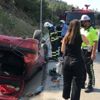 Takla atan otomobilin sürücüsü yaralandı Takla atan otomobilin sürücüsü yaralandı