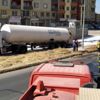 Kaza geçiren azot yüklü tanker korkuttu