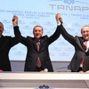 TANAP'ın startını üç lider verdi TANAP'ın startını üç lider verdi