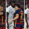 Messi rakibine kafa attı