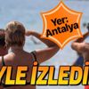 Akdeniz'de sıcak dakikalar! Sahildeki denizaltını şaşkınlıkla izlediler!