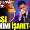 ﻿Messi o takımı işaret etti. Gözyaşlarıyla Barcelona'ya veda etti