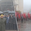 Törende protokole şemsiye, öğrenciye yağmur Törende protokole şemsiye, öğrenciye yağmur
