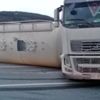 TEM'de deterjan yüklü tanker devrildi TEM'de deterjan yüklü tanker devrildi
