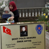 Kayseri'de şehit polisin 5 aylık oğlu da törene katıldı Kayseri'de şehit polisin 5 aylık oğlu da törene katıldı