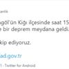 Bingöl'de 4.3 büyüklüğünde deprem Bingöl'de 4.3 büyüklüğünde deprem