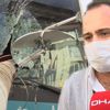 Otobüsün camından direk girdi, şoför ölümden döndü