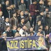 Kasımpaşa tribününde 'Aziz Yıldırım istifa' pankartı Kasımpaşa tribününde 'Aziz Yıldırım istifa' pankartı