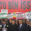 Atama bekleyen mühendisler eylem yaptı Atama bekleyen mühendisler eylem yaptı