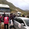 Heyelan nedeniyle yolda kalan şoförlere Türk Kızılaydan ...