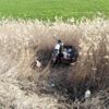 Sepetli motosiklet tarlaya uçtu: 6 yaralı