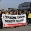 Derince Limanı`na dolgu protesto edildi