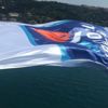 Anadolu Efes bayrağı köprüye asıldı Anadolu Efes bayrağı köprüye asıldı