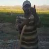 Yakaladığı yılana elini ısırttı Yakaladığı yılana elini ısırttı