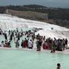 Bayramın son gününde de Pamukkale de manzara değişmedi Bayramın son gününde de Pamukkale de manzara değişmedi