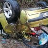 Hurdaya dönen otomobilden hafif sıyrıklarla kurtuldular Hurdaya dönen otomobilden hafif sıyrıklarla kurtuldular