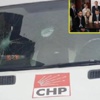 CHP seçim minibüsüne saldırı CHP seçim minibüsüne saldırı
