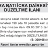 ANKARA BATI İCRA DAİRESİ’NDEN DÜZELTME İLANI