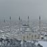 Beyaz örtüyle kaplanan Çamlıca Camii hayran bıraktı