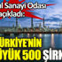 ﻿İstanbul Sanayi Odası açıkladı: İşte Türkiye’nin en büyük 500 şirketi