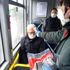 Tekirdağ da toplu taşıma araçlarına binenlere maske