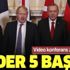Video konferansla 4’lü zirve: 5 başlık masada! Ana gündem İdlib... Video konferansla 4’lü zirve: 5 başlık masada! Ana gündem İdlib...