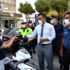 Söke de motosiklet sürücülerine kask dağıtıldı Söke de motosiklet sürücülerine kask dağıtıldı
