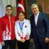 Altın kız Şevval Rektör Budak ı ziyaret etti Altın kız Şevval Rektör Budak ı ziyaret etti