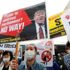 Trump'a Güney Kore'de protesto